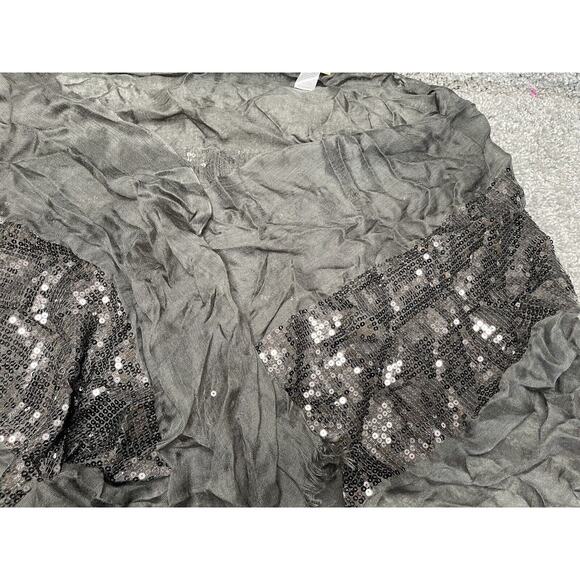 Women Scarf Gray Sequin Sparkly One Size 23in X 32 In Acrylic - Picture 2 of 11